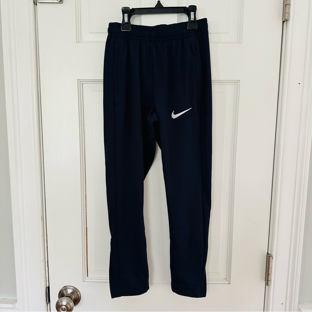 Nike Kids Dri-FIT Academy Soccer Navy Blue Pants Zipper Bottom Sz S